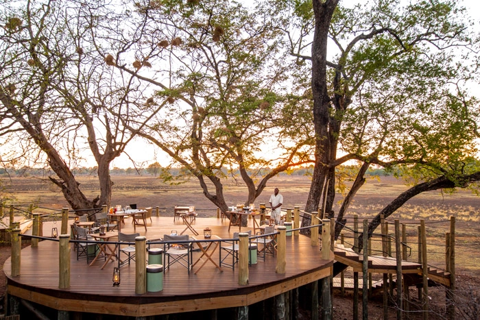 Puku Ridge Camp overlooking South Luangwa floodplains in Zambia