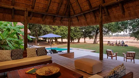 Luangwa River Camp overlooking the Luangwa River in South Luangwa National Park