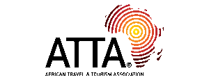ATTA logo with Africa map: African Travel & Tourism Association. Photo safari and African safari.