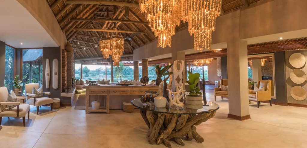 Luxury lodge interior, African safari photo safari, Uganda expedition.