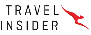 Travel Insider logo with a stylized red kangaroo, ideal for planning an African photo safari.