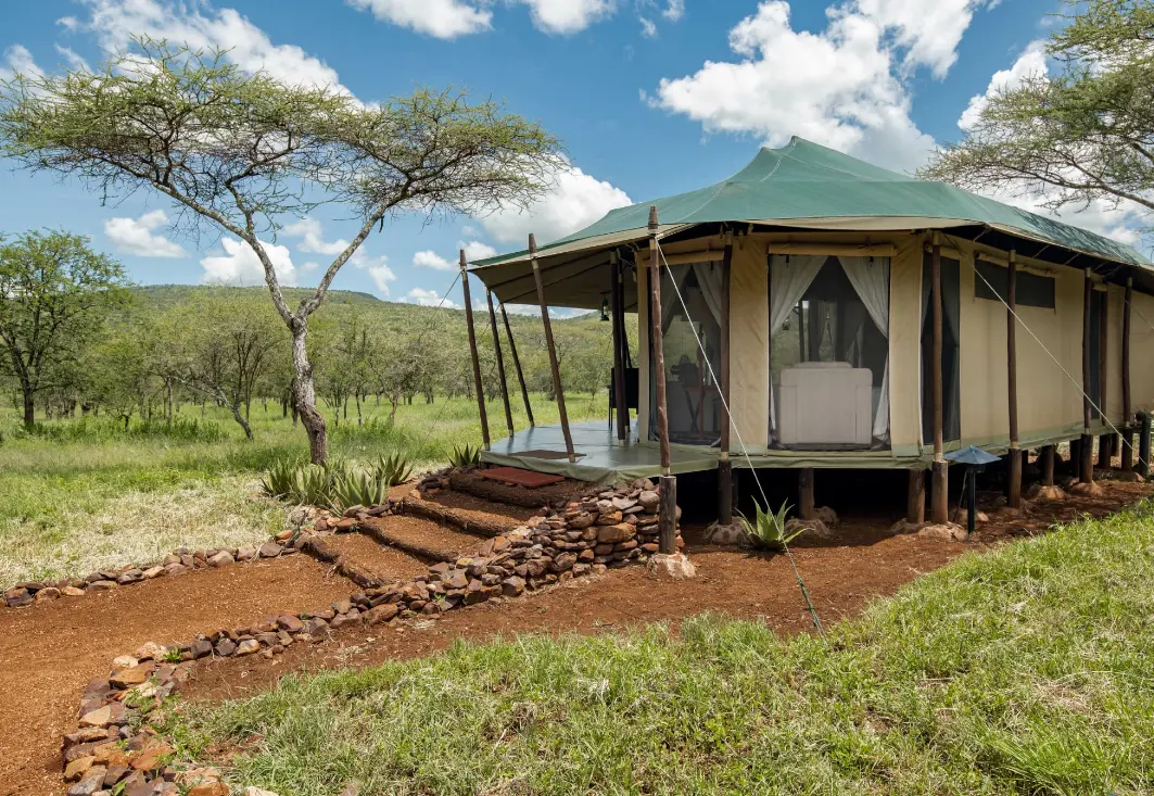 Luxury tented camp in Serengeti, Africa. Ideal for African safari and photo safari.