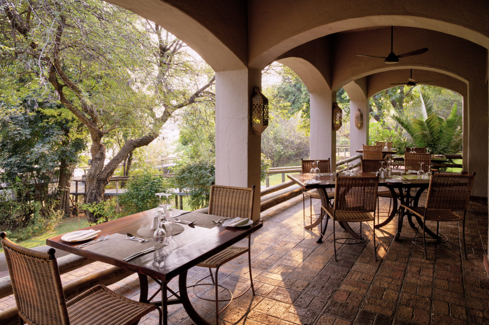 African safari lodge dining area, perfect for photo safaris.