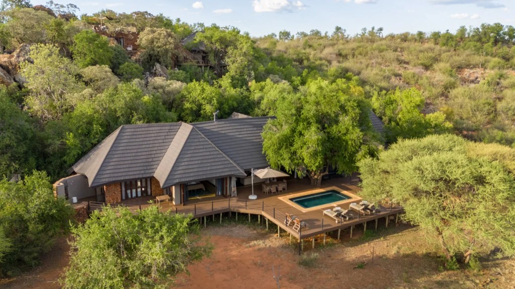 Luxury safari lodge with pool in Madikwe, South Africa, ideal for photo safaris.